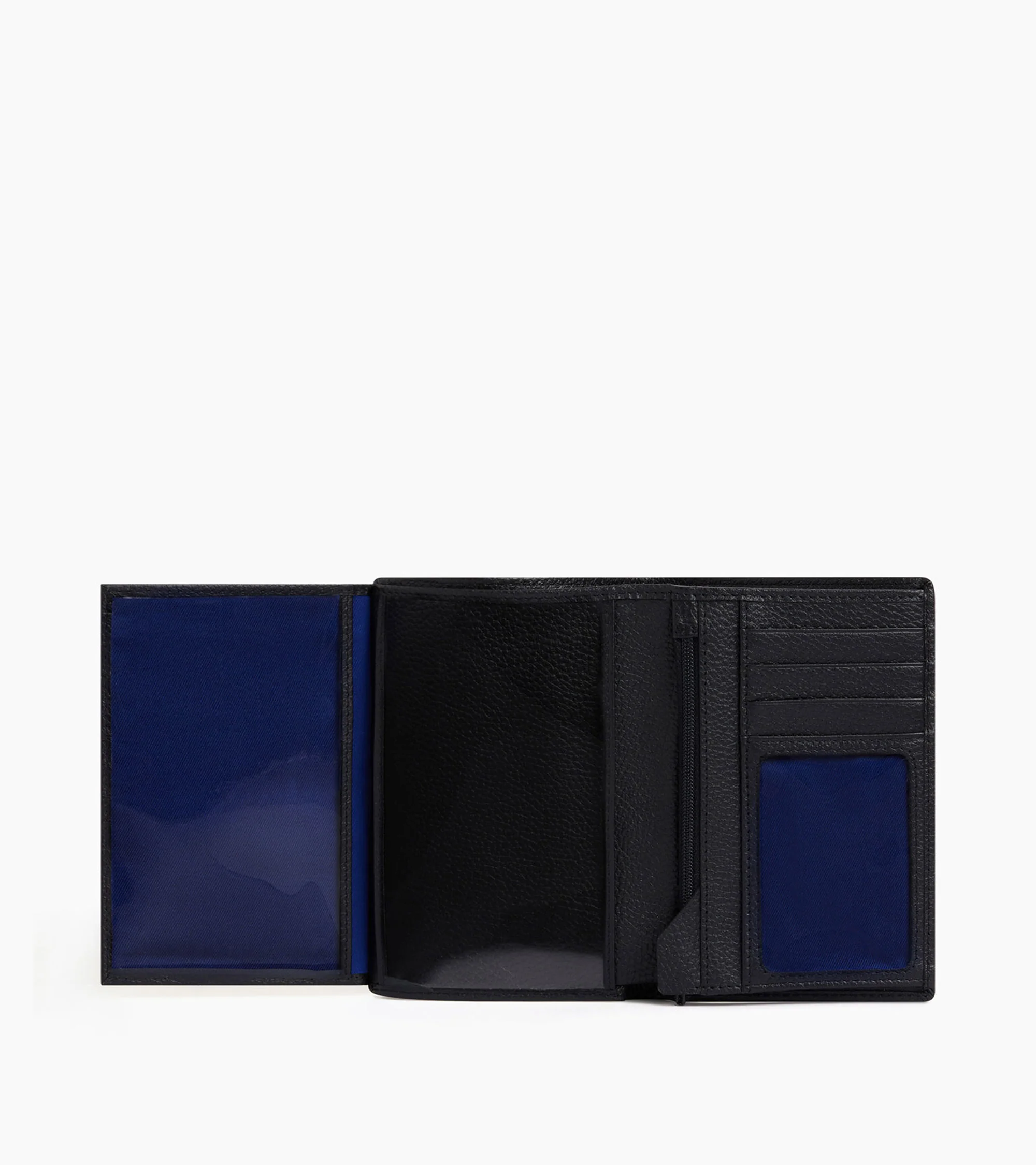 large, vertical, zipped wallet with 2 gussets in grained leather - Image 3