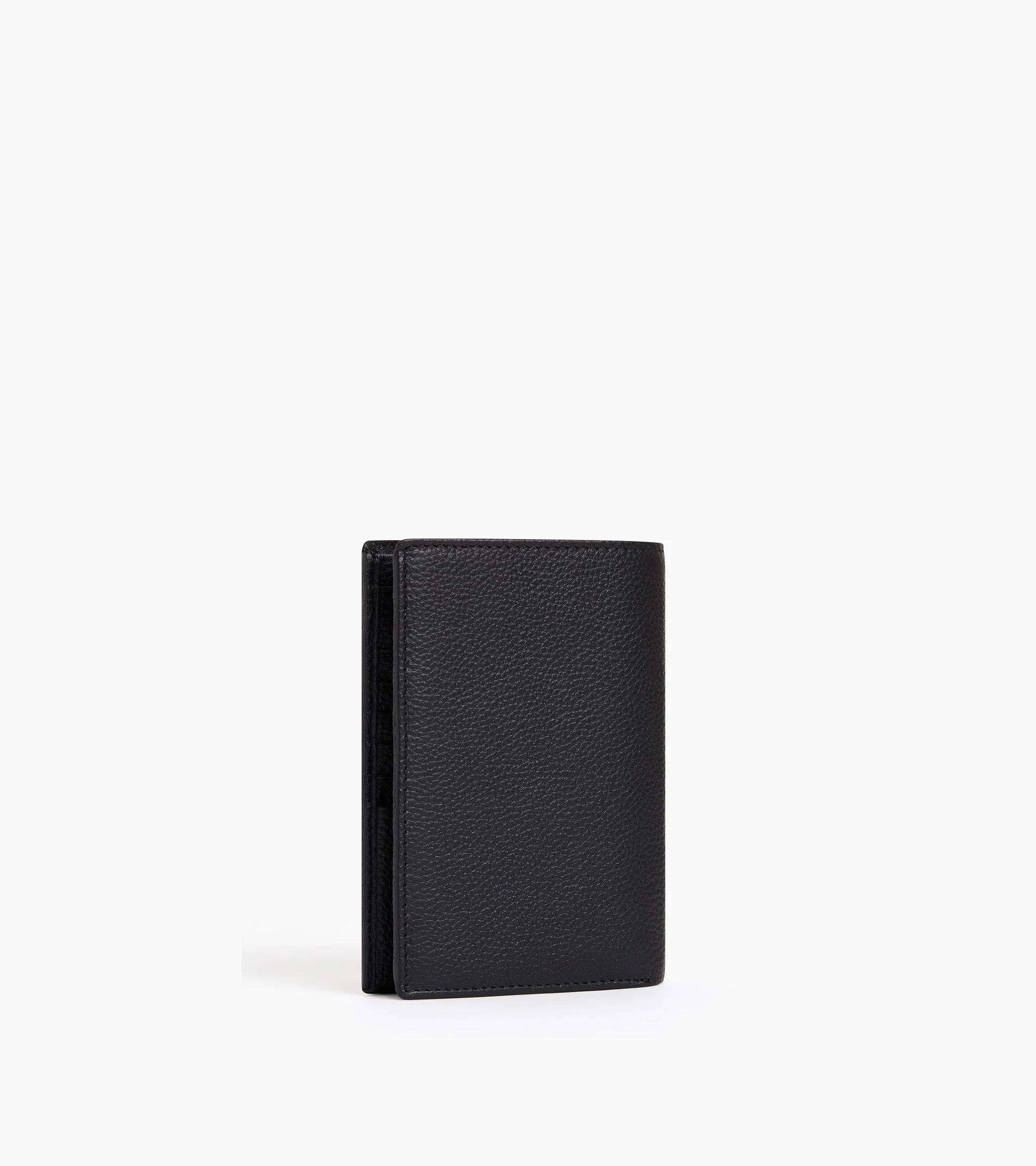large, vertical, zipped wallet with 2 gussets in grained leather - Image 4