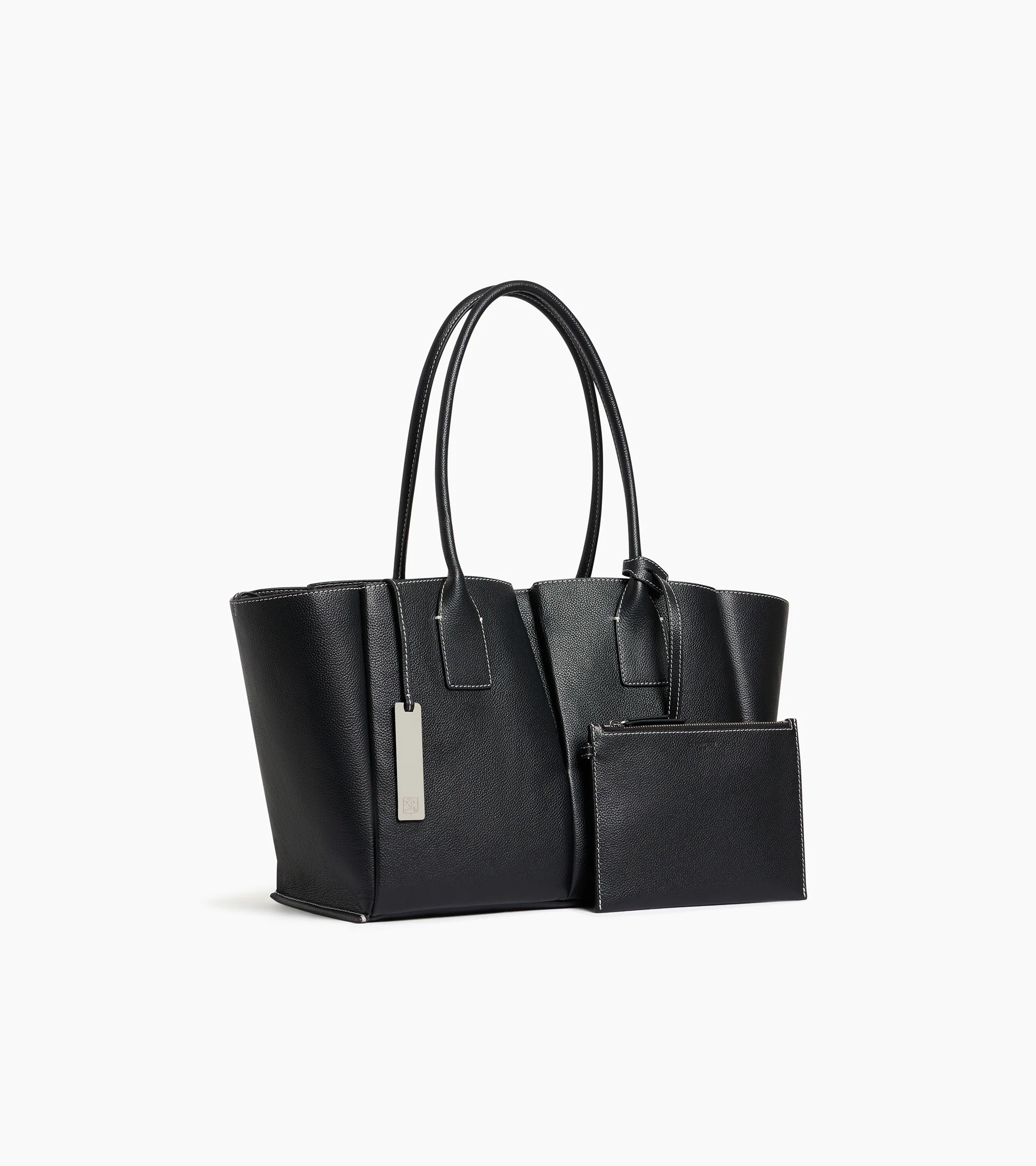 Elena large tote bag in grained leather - Image 5