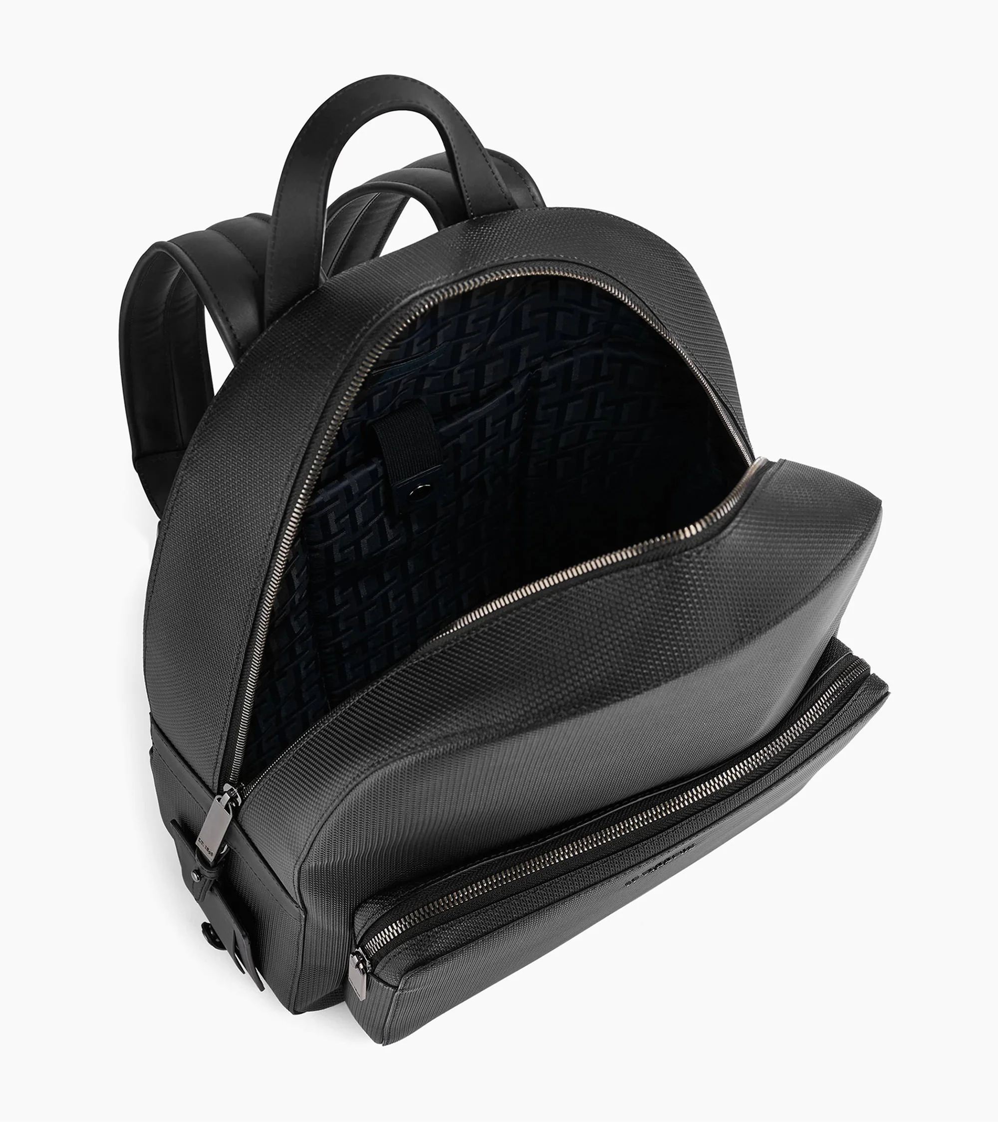 Emile zipped leather backpack in signature T leather - Image 3