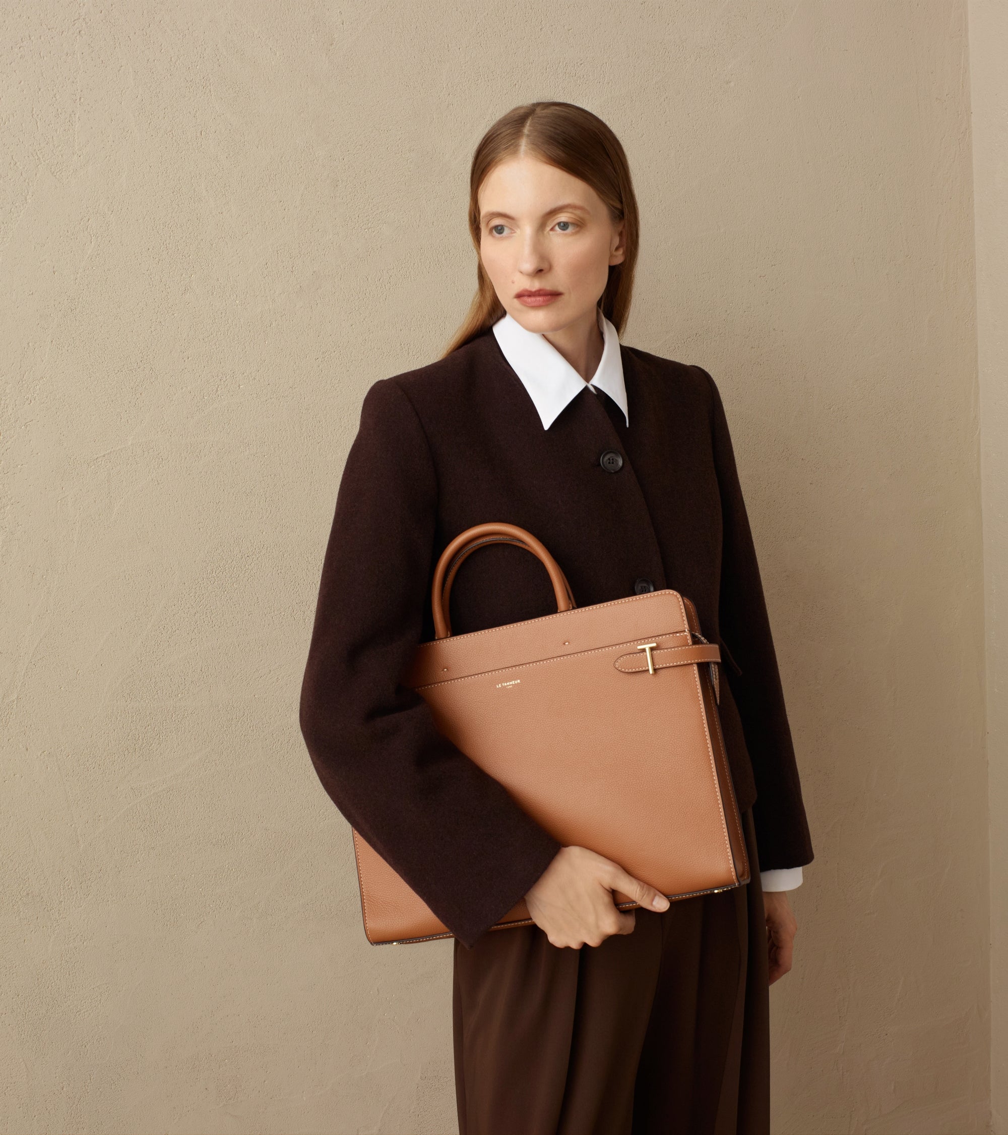 Emilie briefcase in grained leather - Image 6