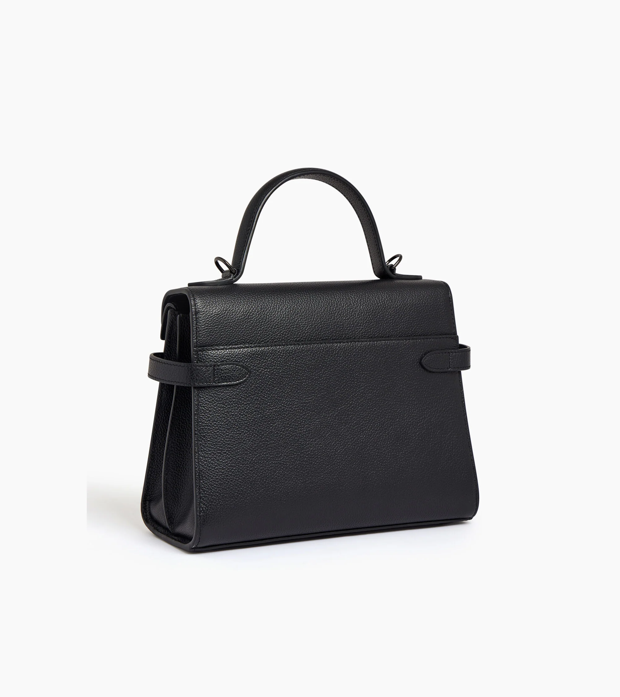 Emilie medium handbag with double flap in grained leather - Image 6