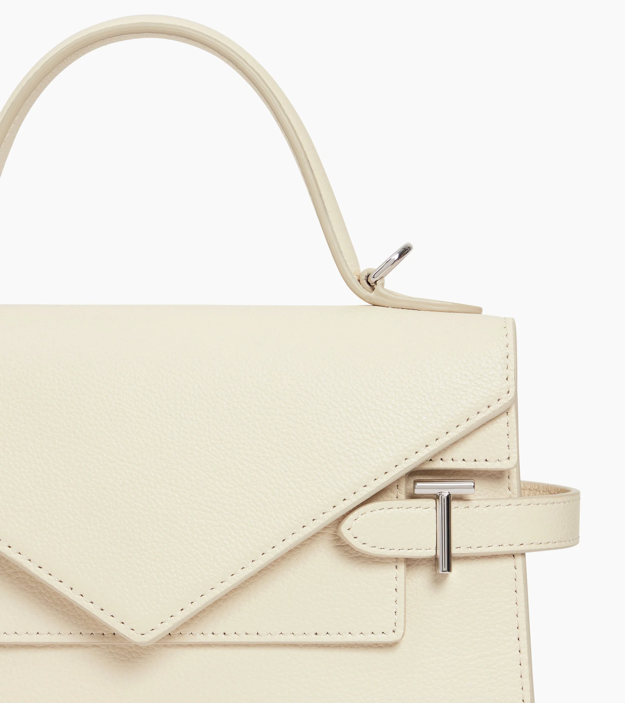 Emilie medium handbag with double flap in grained leather - Image 3