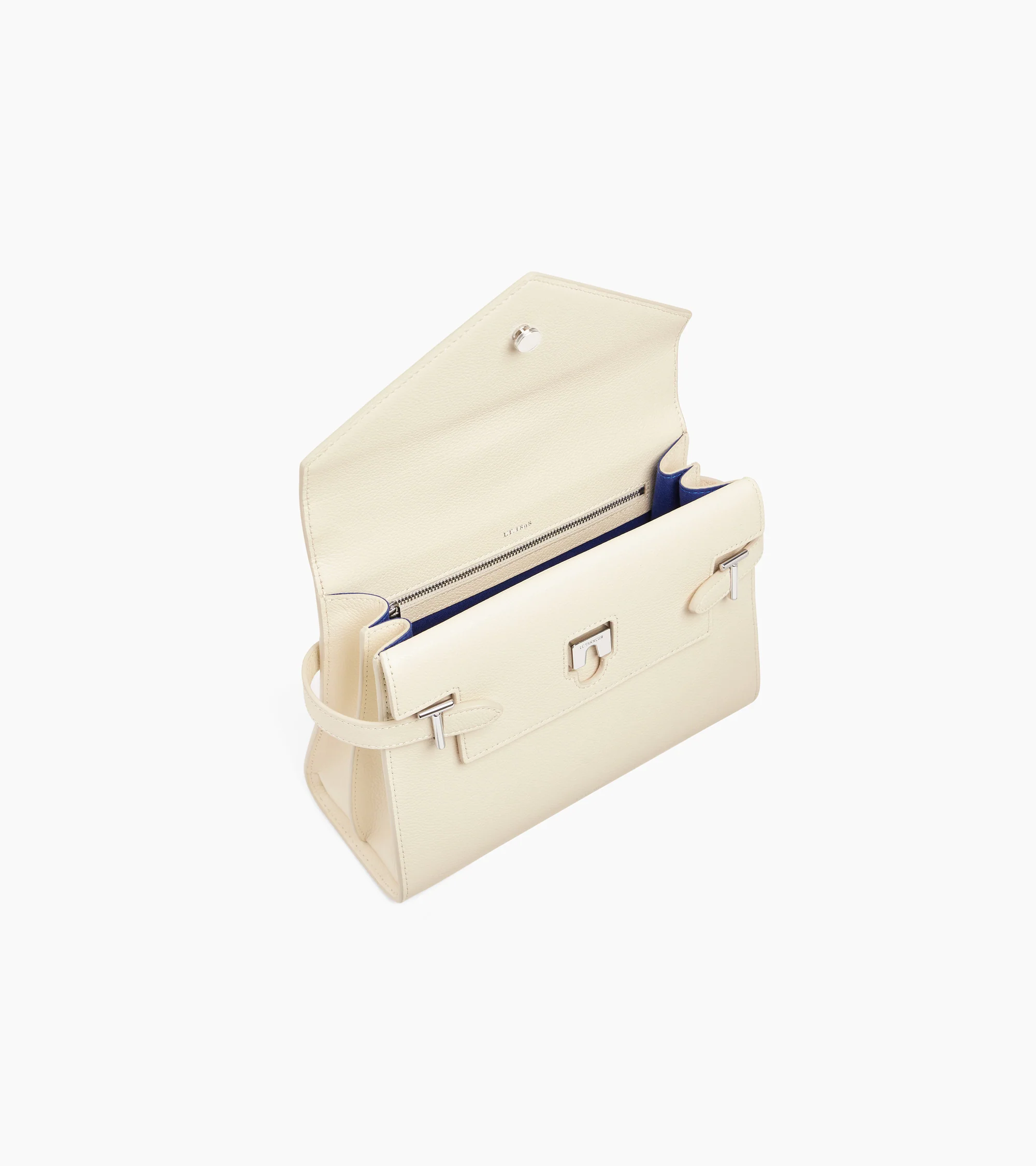 Emilie medium handbag with double flap in grained leather - Image 4