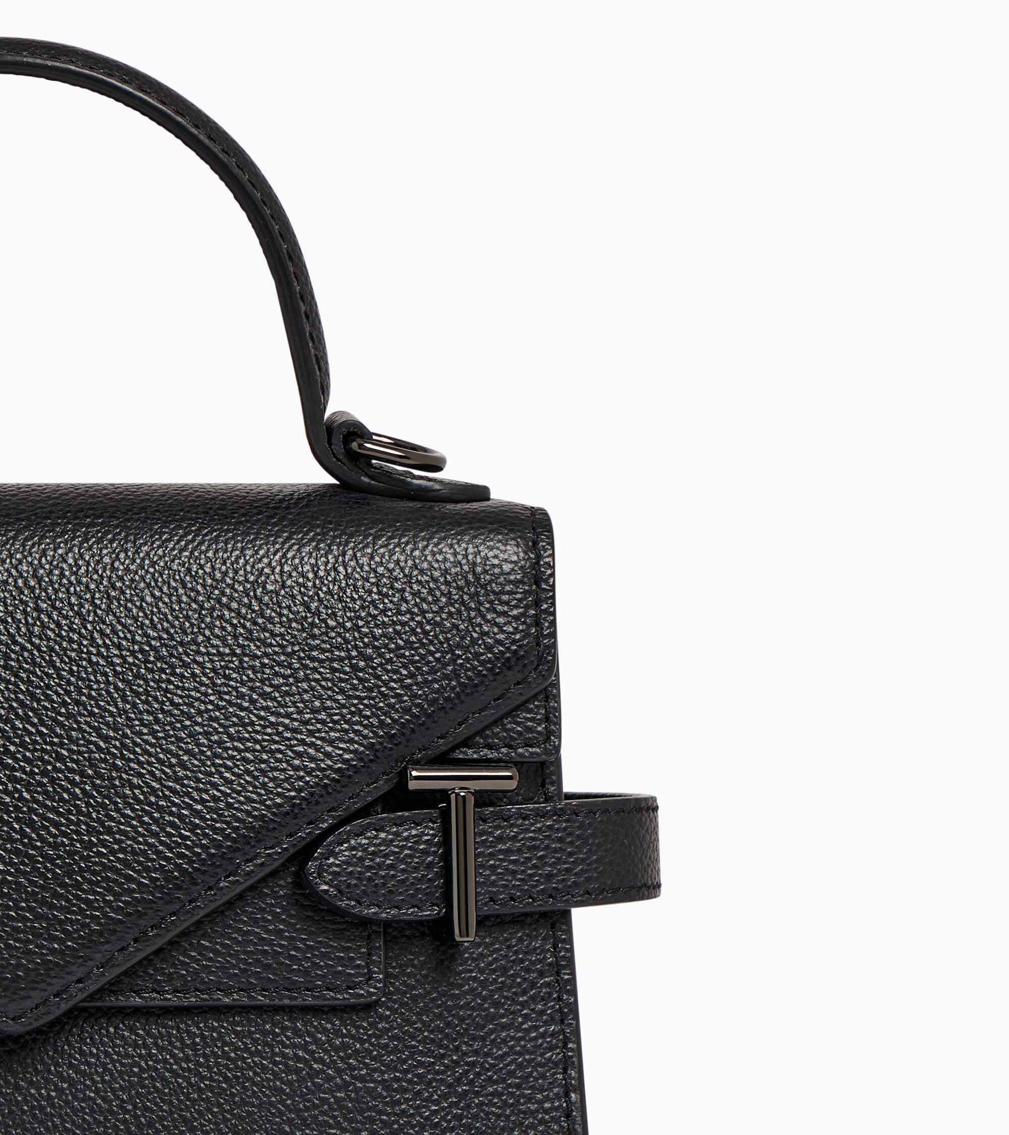 Emilie small handbag with double flap in grained leather - Image 3