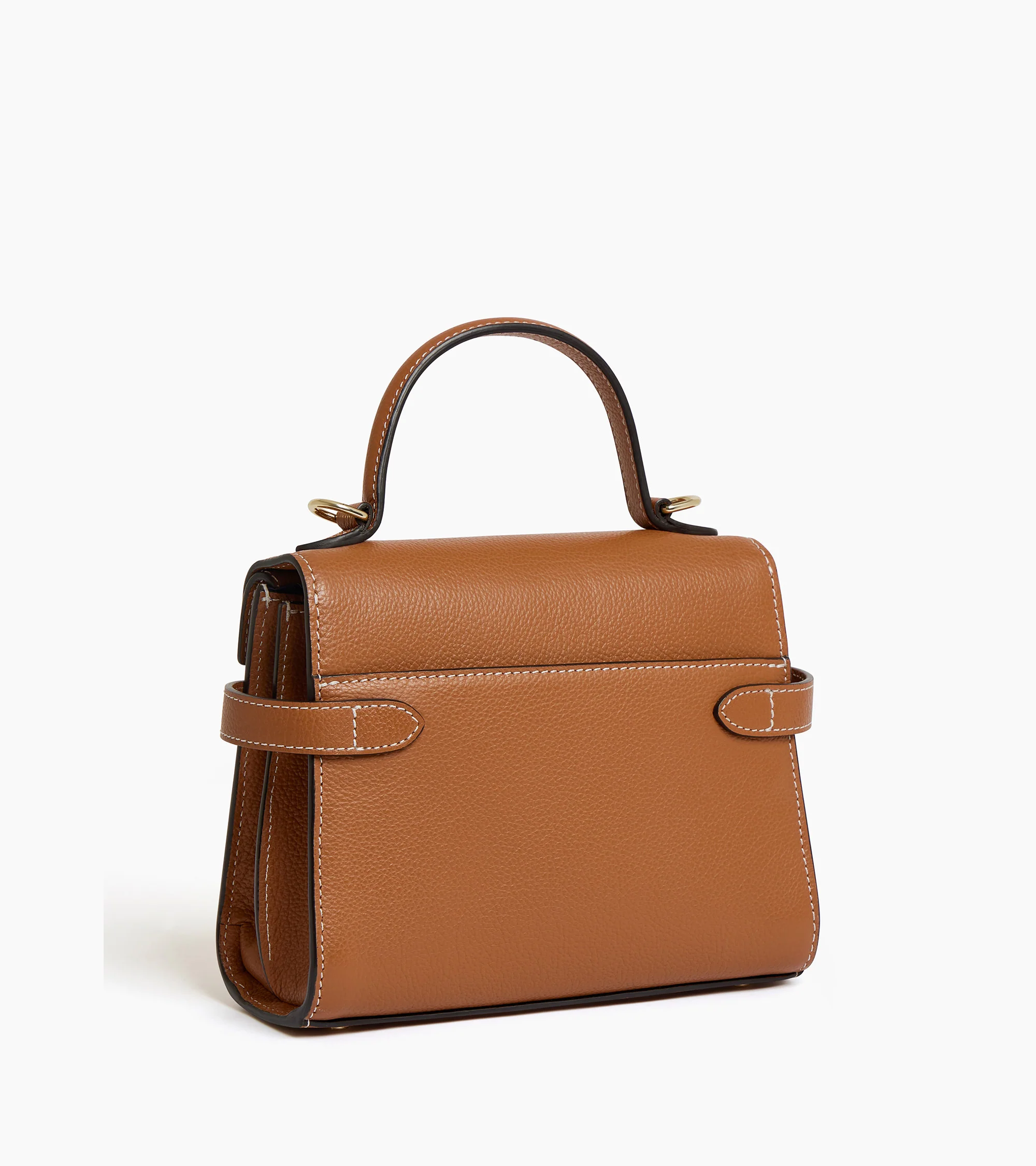 Emilie small handbag with double flap in grained leather - Image 6