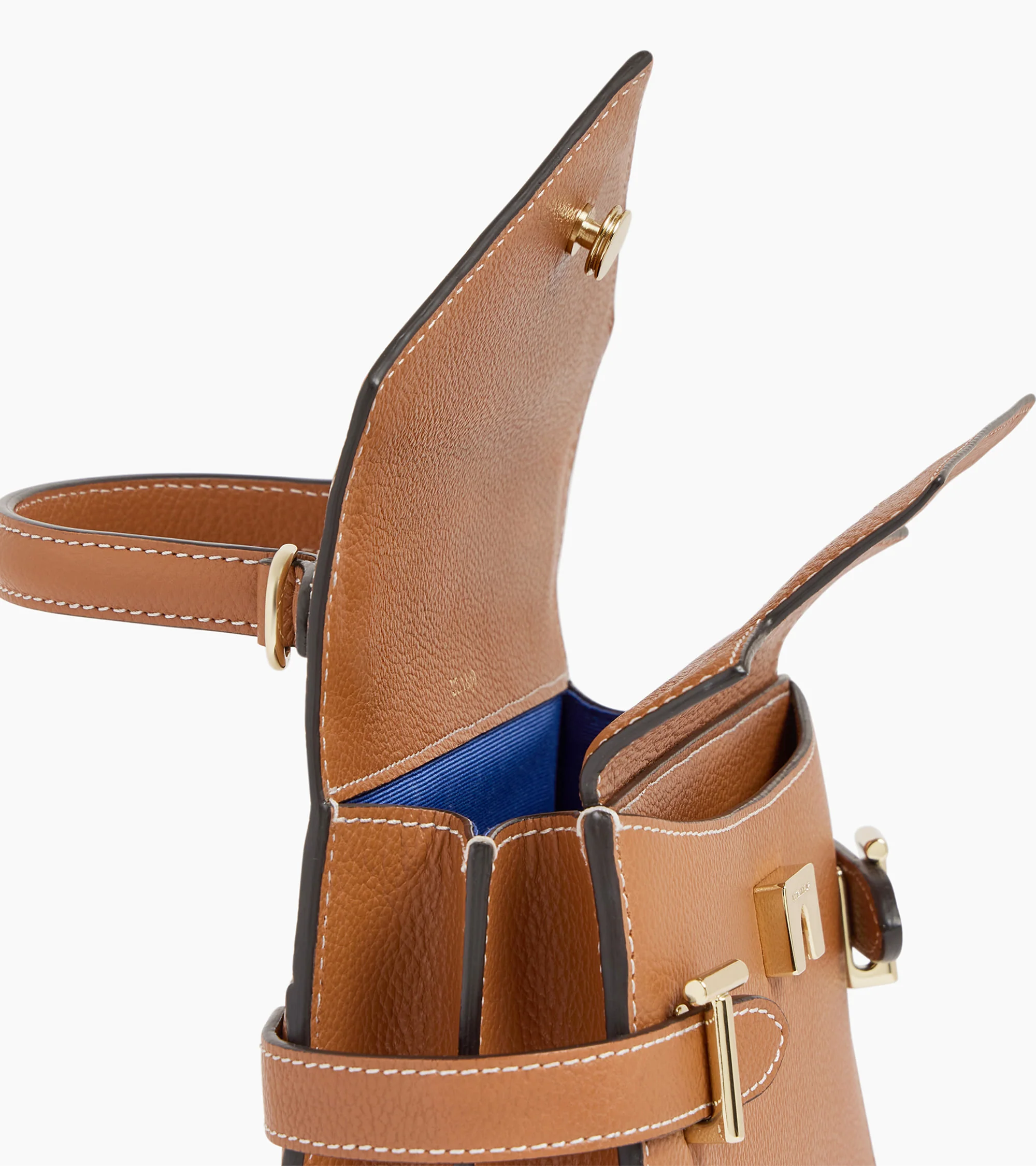 Emilie small handbag with double flap in grained leather - Image 9