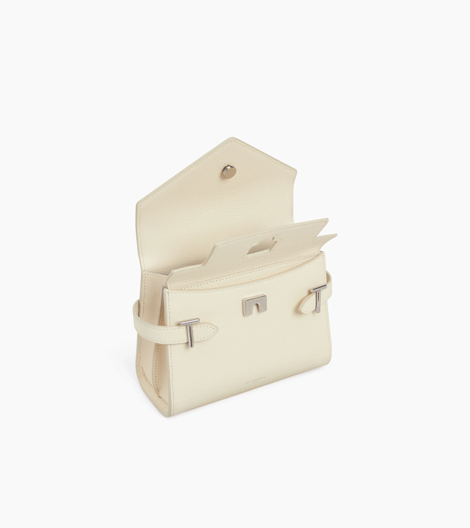 Emilie small handbag with double flap in grained leather - Image 4