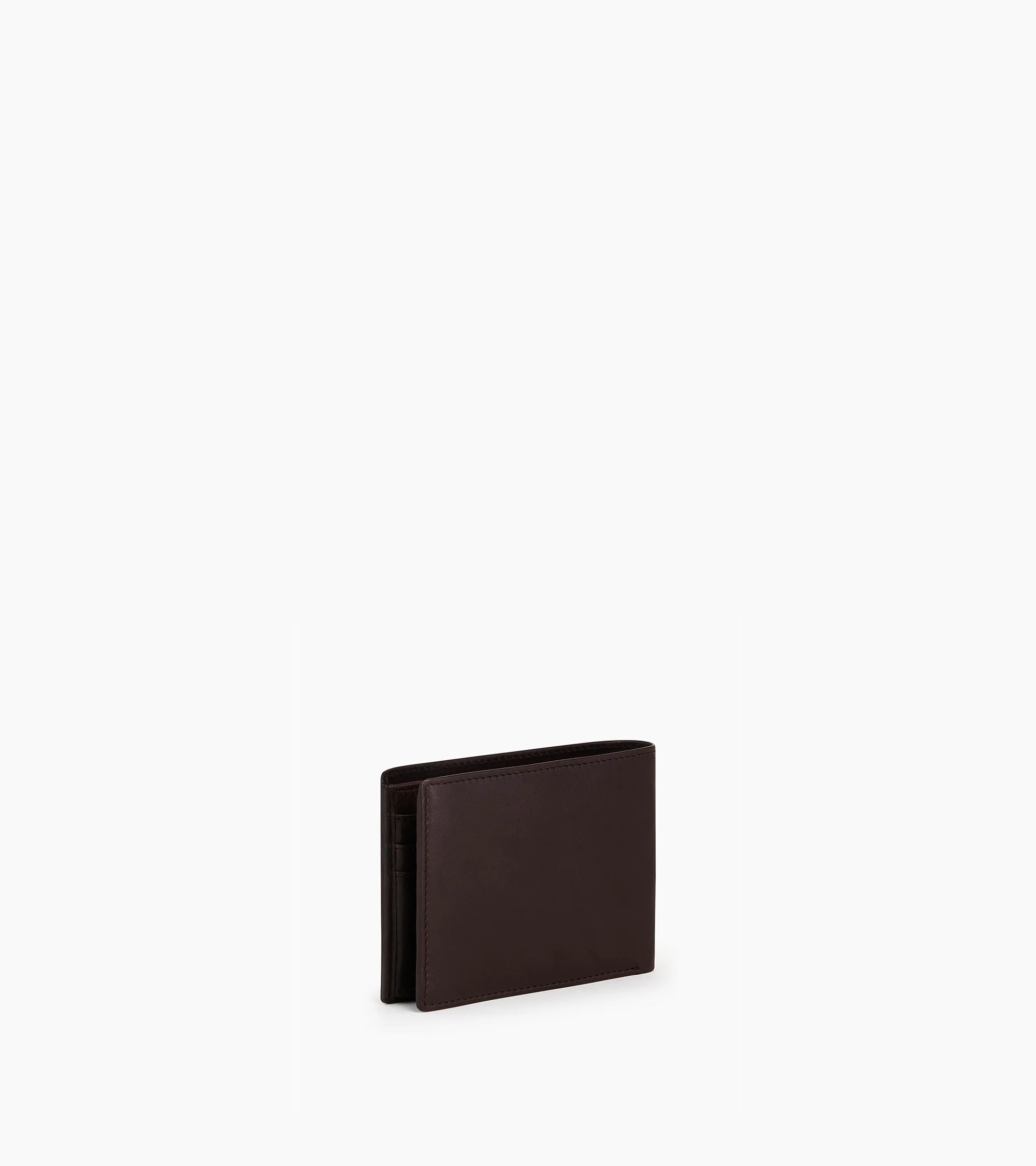 horizontal zip wallet with 2 sections in oiled leather - Image 4