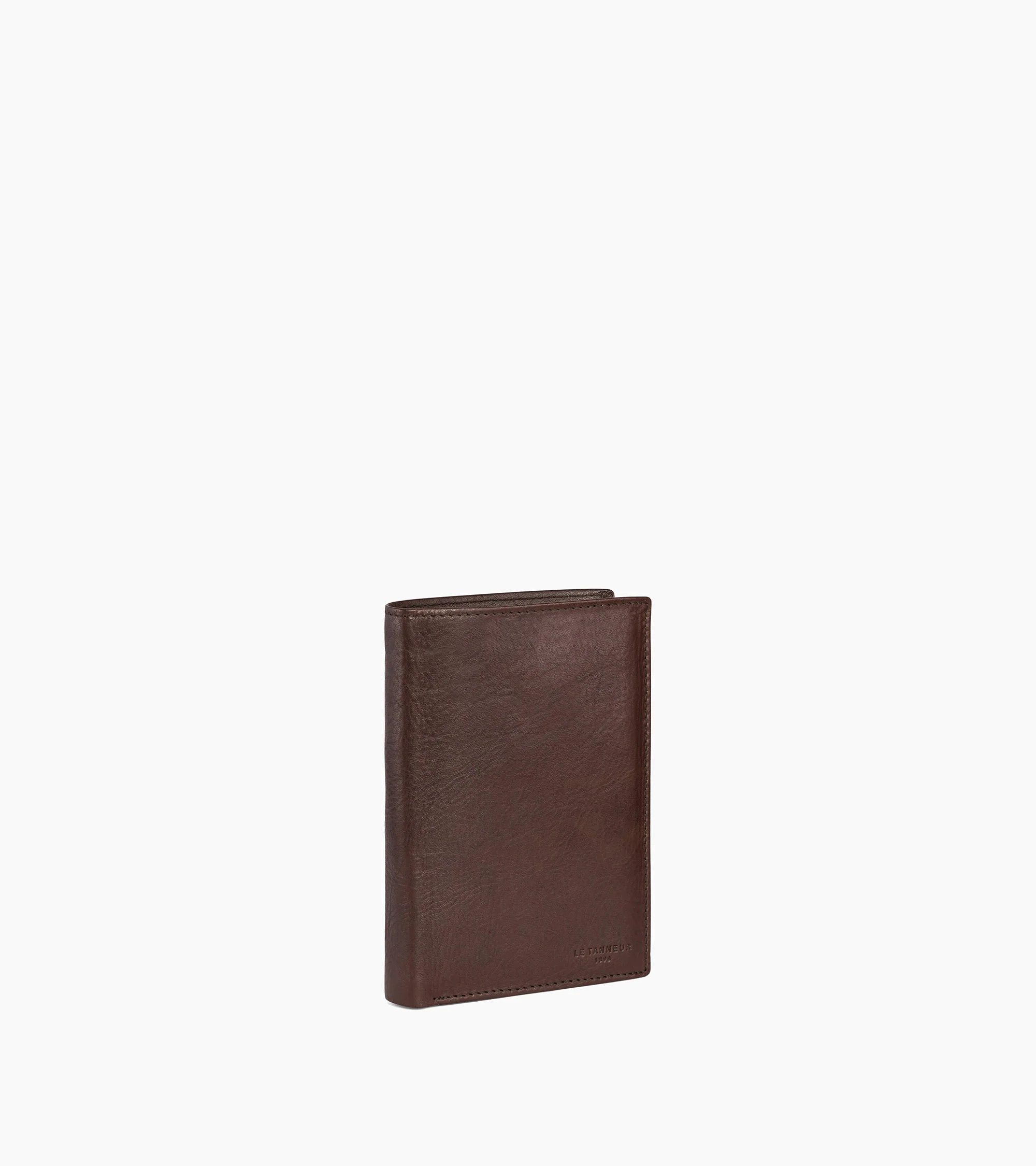Large zipped vertical wallet with 3 sections Gary in oiled leather. - Image 4