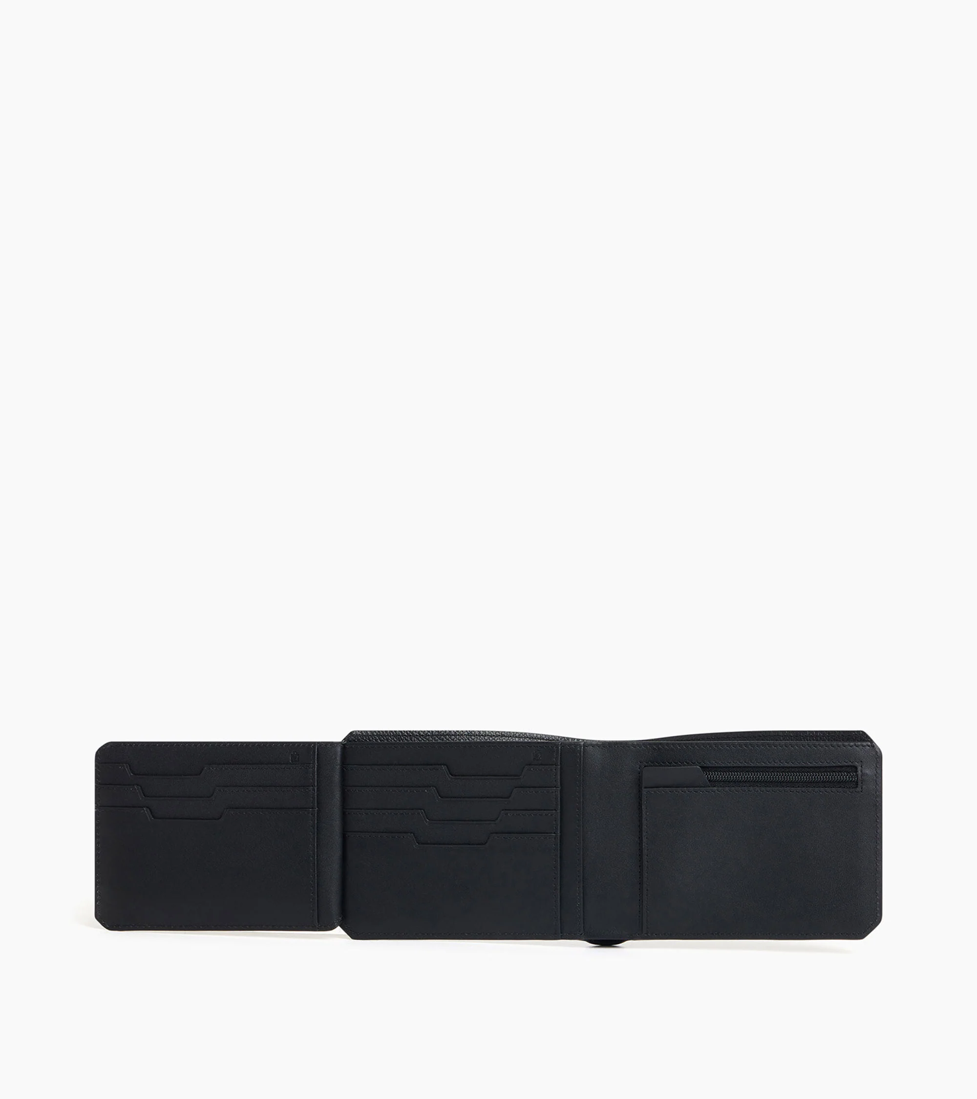 Gaston horizontal wallet 2 flaps in cross grain leather - Image 3