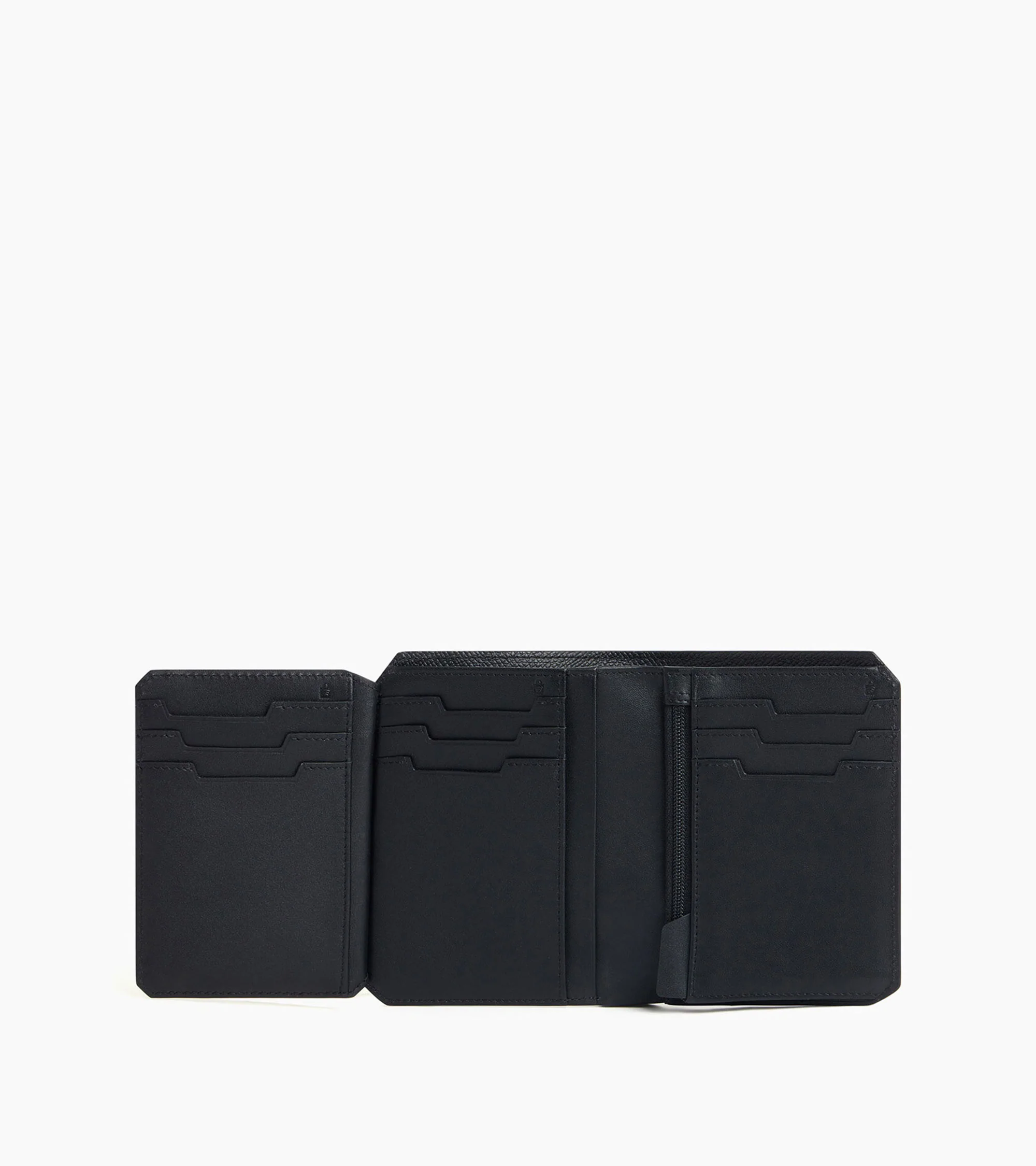 Gaston vertical wallet with 2 flaps in cross grain leather - Image 3