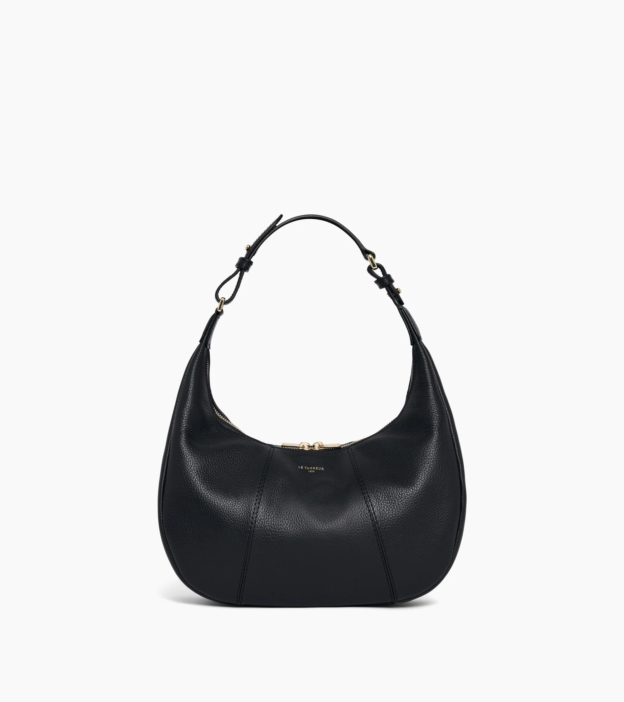 Small Hobo Bag in grained leather - Image 5