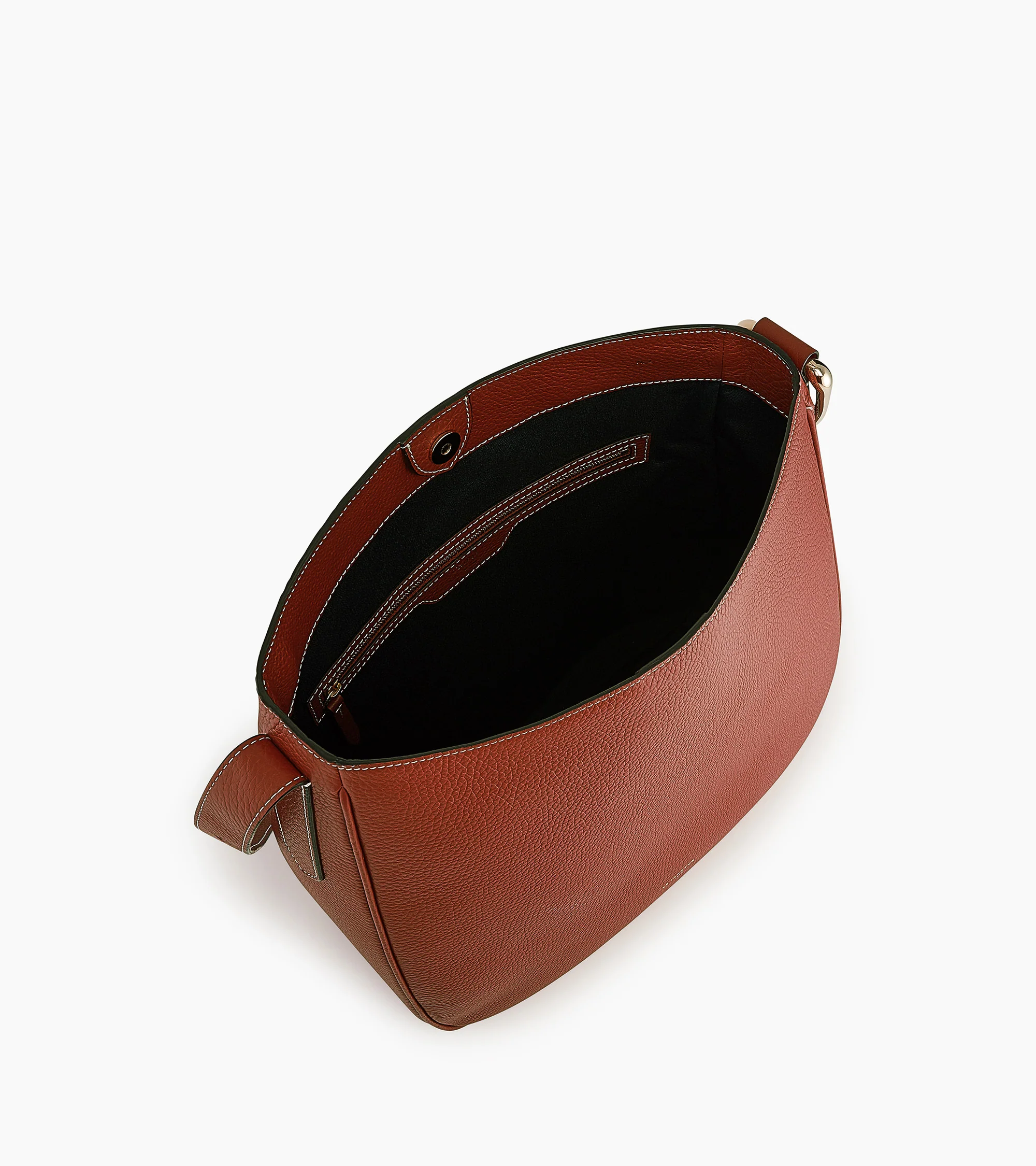 Large hobo bag Madeleine in grained calfskin leather - Image 4