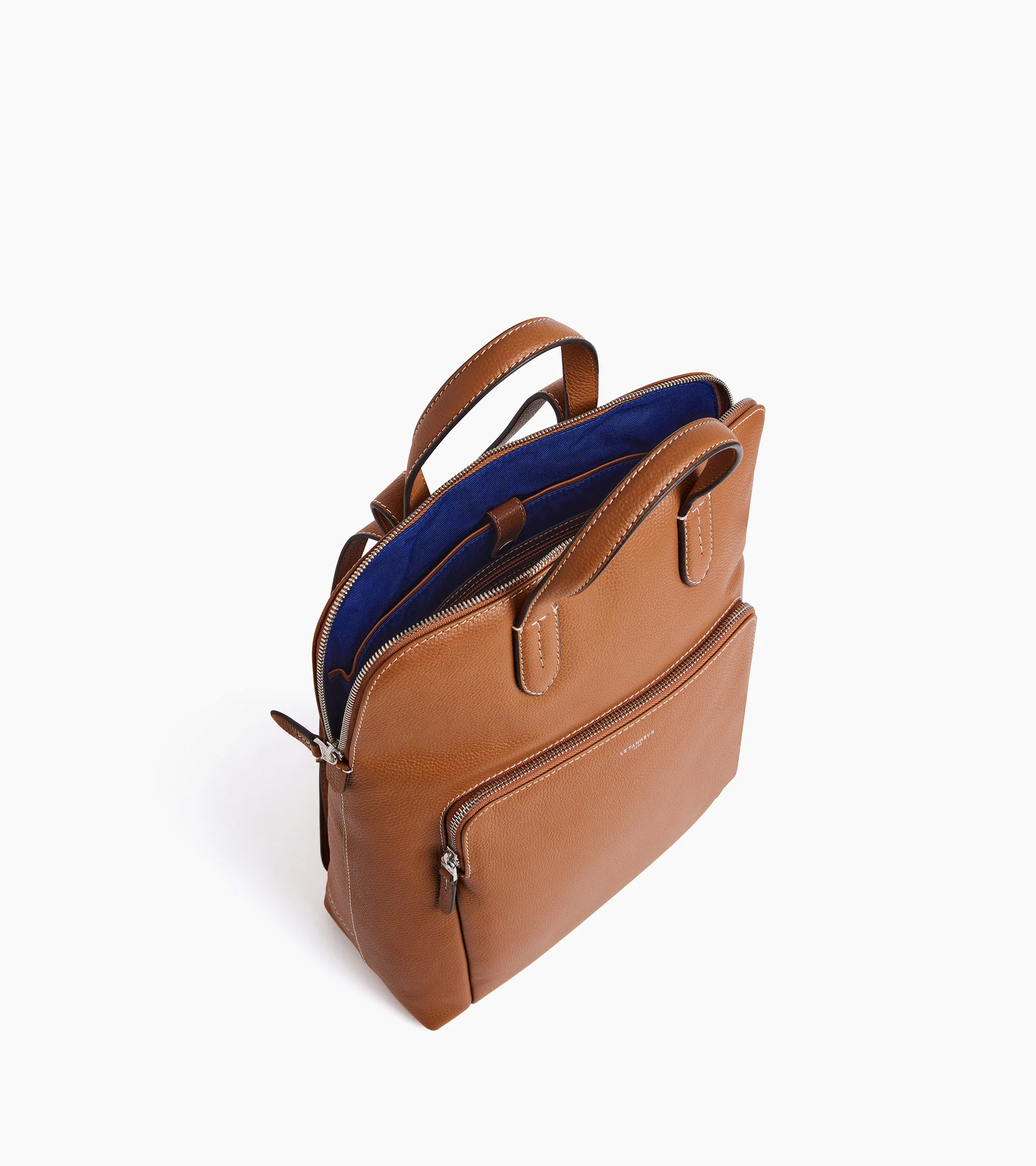 Sophie zipped business backpack in grained leather - Image 4