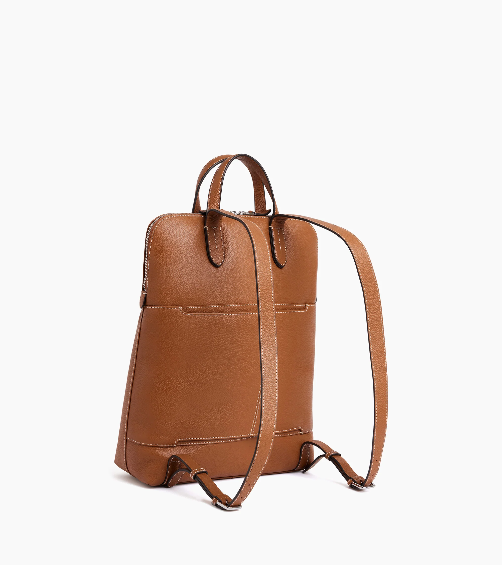 Sophie zipped business backpack in grained leather - Image 5